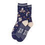 Women's Bamboo Socks Barn Owls Navy Blue, thumbnail 2 of 4