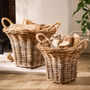 Avalon Two Tone Wicker Log Basket, thumbnail 1 of 6