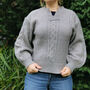 Bergen Cable Knit Jumper Grey, thumbnail 6 of 7
