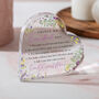 Personalised Floral Heart Acrylic Plaque, thumbnail 1 of 4