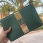 Personalised Stripe Saffiano Leather Clutch Bag Zip Pouch, thumbnail 2 of 4