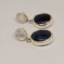 Moonstone, Sapphire Silver Earrings, thumbnail 3 of 8