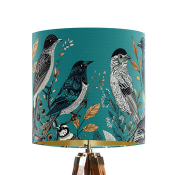 Fancy Flock Turquoise Bird Lampshade, 6 of 6