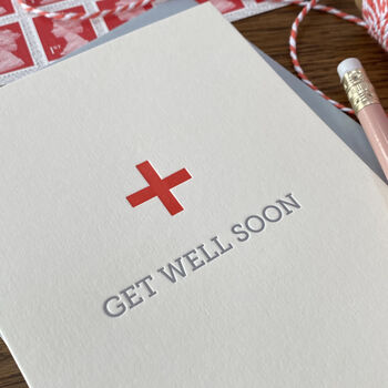 'Get Well Soon' Letterpress Card, 2 of 3