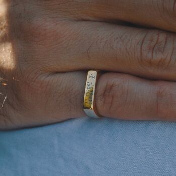 Gold Colour Personalised Signet Ring, 3 of 9