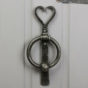 Traditional Iron Heart Front Door Knocker, 7 of 8
