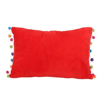 Red Holly Jolly Cushion With Pom Poms, 2 of 4