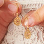 18 K Gold And Silver Earrings With Pink Gemstone, thumbnail 4 of 9