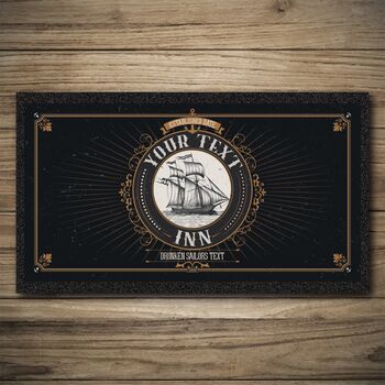 Personalised Bar Runner And Coasters Ship Inn, 2 of 8