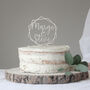 Personalised Geometric Wooden Wedding Cake Topper, thumbnail 2 of 5