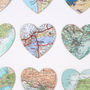 Sixteen Map Hearts Golden Wedding Anniversary Print, thumbnail 6 of 9
