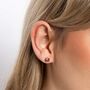 Gold Plated Sterling Silver October Tourmaline Birthstone Stud Earrings, thumbnail 1 of 5