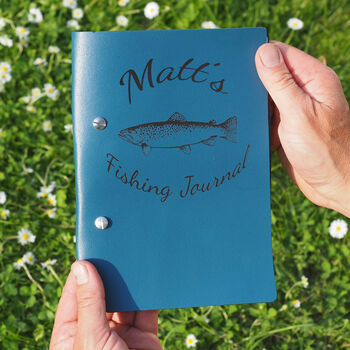 Recycled Refillable A5 Leather Fishing Journal, 2 of 7