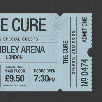 Personalised Concert / Gig Ticket Print, 5 of 6