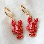 Red Lobster Hoop Earrings, thumbnail 2 of 6