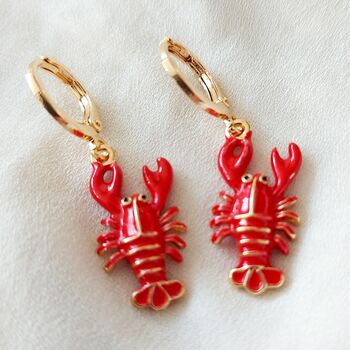 Red Lobster Hoop Earrings, 2 of 6