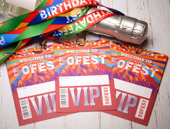 50 Fest 50th Birthday Party Festival Vip Pass Lanyards, 9 of 11