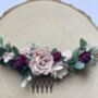 Burgundy And Blush Pink Flower Hair Comb, thumbnail 6 of 6