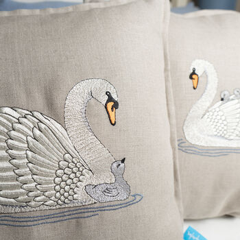 Embroidered Swan Cushions, 6 of 9