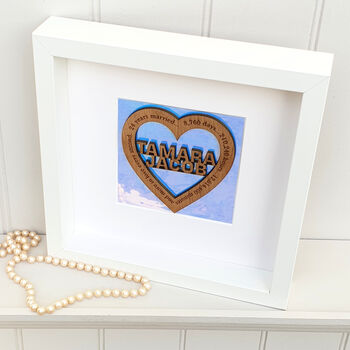 24th 34th Opal Wedding Anniversary Personalised Heart, 2 of 2