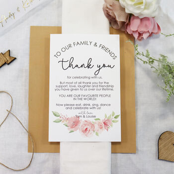 Modern Wedding Thank You Place Setting, 3 of 5
