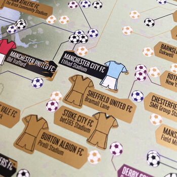 Personalised Scratch Off UK 92 Football Grounds Print, 6 of 12