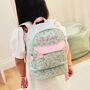 Personalised Sage Ditsy Floral Compartment Backpack, thumbnail 2 of 8