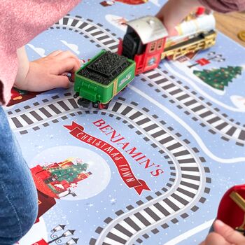 Personalised Children's Play Mat Christmas Train, 2 of 5