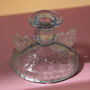 Vintage Art Deco Glass Wing Candlestick Blue, thumbnail 3 of 4