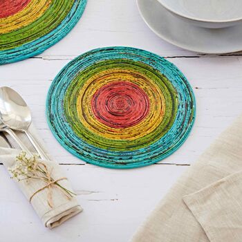 Recycled Newspaper Round Placemats, 3 of 12