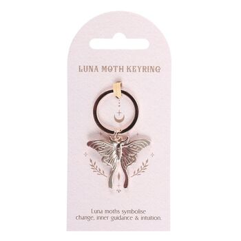 Light Luna Moth Keyring, 2 of 3