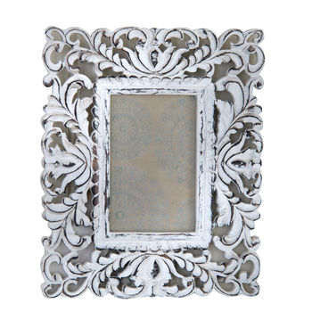 6x4 Ornate White Wooden Photo Frame By Retreat Home ...