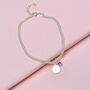 Double Strand Silver Initial Birthstone Bracelet, thumbnail 3 of 7