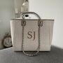 Personalised Stone Large Chain Initial Tote Beach Bag, thumbnail 2 of 6
