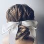 Oversized Ivory Satin Bridal Hairbow With Star, thumbnail 3 of 5