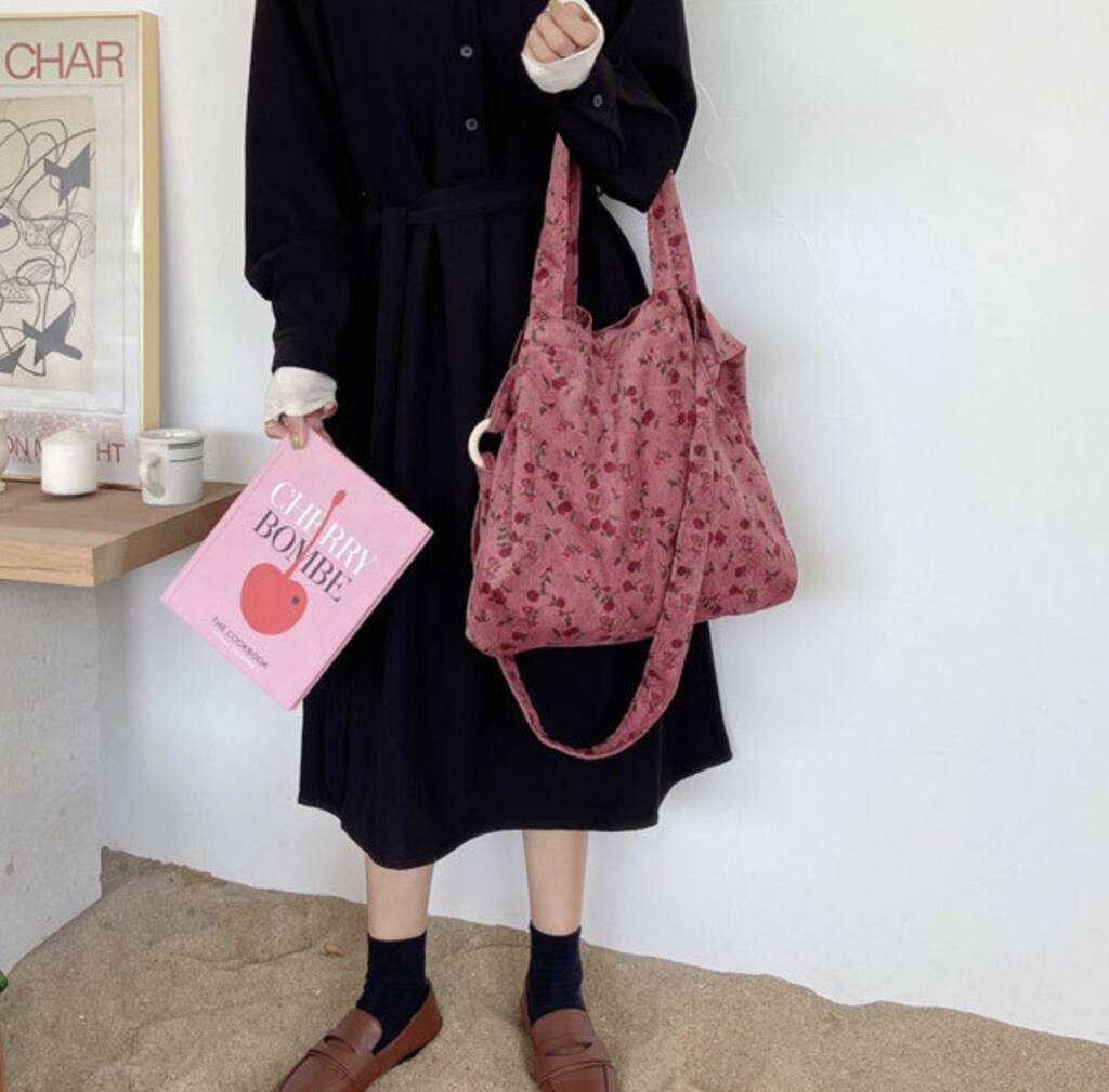 Adjustable Knot Strap Corduroy Shoulder Bag By GY Studios