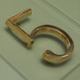 Premium Floating Plain House Numbers In Brass Finish, thumbnail 12 of 12