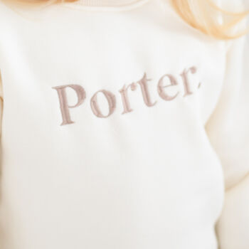 Personalised Embroidered Bold Name Hoodie, 7 of 8