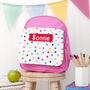 Personalised Girl's Patterned Pink Rucksack, thumbnail 4 of 12
