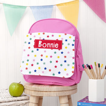 Personalised Girl's Patterned Pink Rucksack, 4 of 12