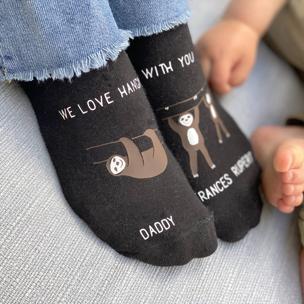 Personalised Daddy And Me Sloth Socks, 1 of 4