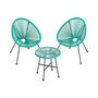 Set Of Three Garden Patio Acapulco Chair With Table, thumbnail 5 of 8