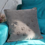 Velvet Pet Pawprint Personalised Cushion, thumbnail 2 of 3