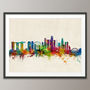 Singapore Skyline Cityscape Art Print, thumbnail 5 of 8