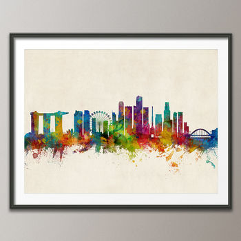 Singapore Skyline Cityscape Art Print, 5 of 8