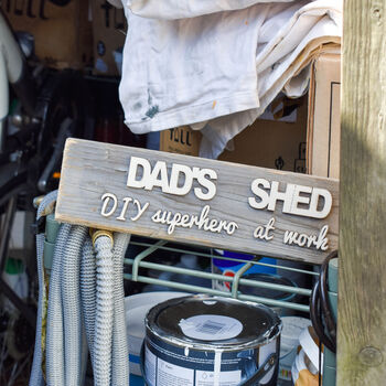 Personalised Dad's Shed Diy Reclaimed Wooden Sign, 2 of 3