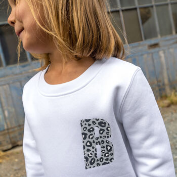 Wild Initial Organic Sweatshirt Gift For Girls / Boys, 3 of 11