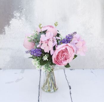 Peony Bouquet With Lavender Artificial, 4 of 10