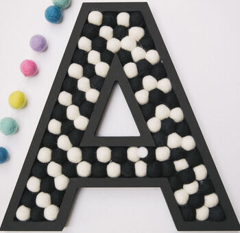 Monochrome Wood And Felt Ball Letters, 2 of 4