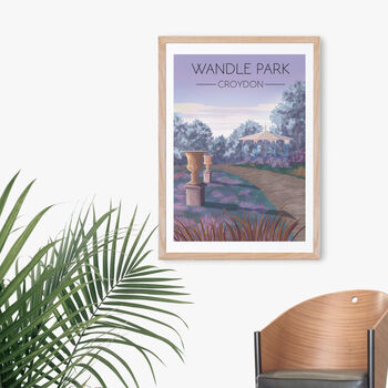 Wandle Park London Travel Poster Art Print, 4 of 8